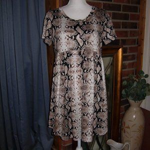 Snake Print T-Shirt Dress S